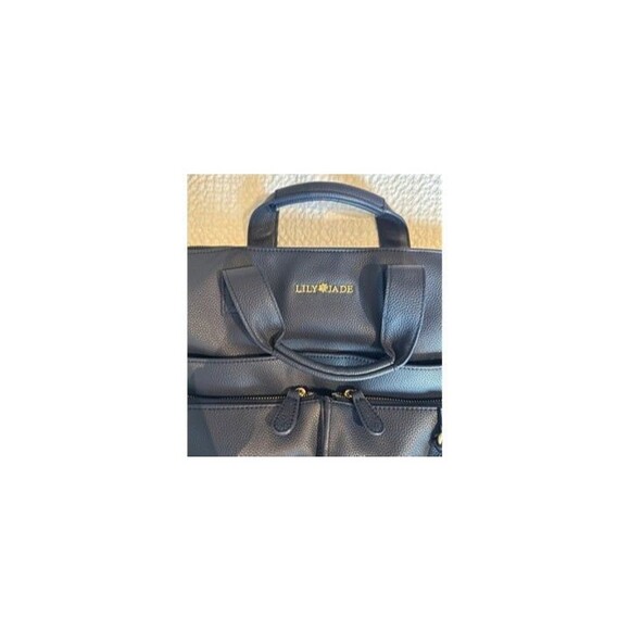 Lily Jade Caroline Convertible Tote Navy Blue Vegan Leather - Picture 2 of 11